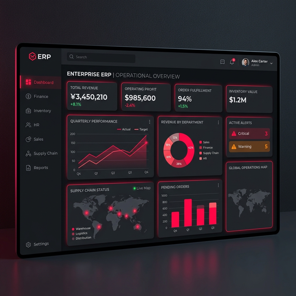 Enterprise Business Solutions (ERP) Mockup